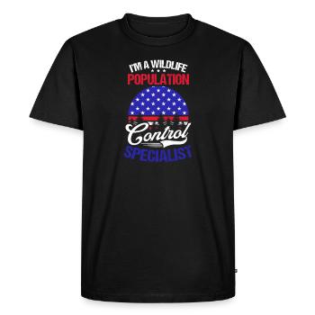 Chasse Au drapeau américain Contrôle de la population Spécial - T-shirt Premium bio Homme - noir - Devant - Nico (187cm)