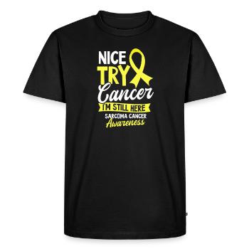 Sarcoma Cancer Nice Try Cancer - Men's Premium Organic T-Shirt - black - Front - Nico (187cm)