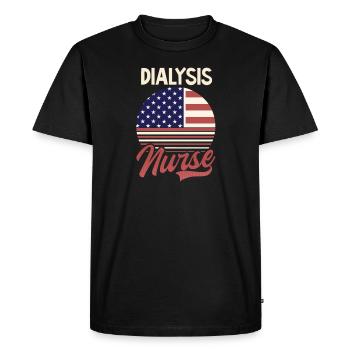 Dialysis Tech American Nurse US Flag 4th July - Men's Premium Organic T-Shirt - black - Front - Nico (187cm)
