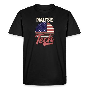 Dialysis Tech American US Flag 4th July - Men's Premium Organic T-Shirt - black - Front - Nico (187cm)