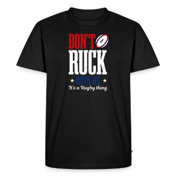 Le rugby ne ruck pas avec moi - T-shirt Premium bio Homme - noir - Devant - Nico (187cm)