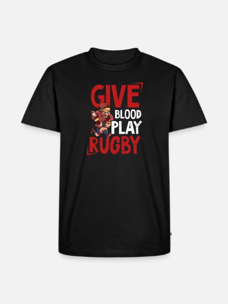 Rugby Blood Play Rugby - Men's Premium Organic T-Shirt - black