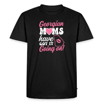 Georgia Peach Les mamans géorgiennes l’ont sur - T-shirt Premium bio Homme - noir - Devant - Nico (187cm)
