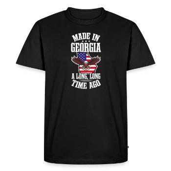 Georgia Peach In Georgia Long Time Ago Flag - Men's Premium Organic T-Shirt - black - Front - Nico (187cm)