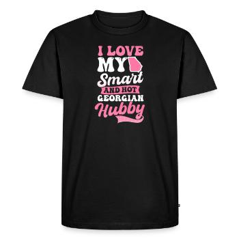 Georgia Peach Love My Smart Hot Hubby - Men's Premium Organic T-Shirt - black - Front - Nico (187cm)