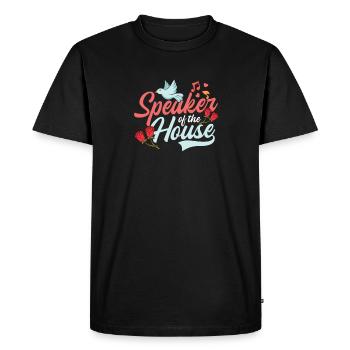 Speaker Speaker In The House - Men's Premium Organic T-Shirt - black - Front - Nico (187cm)