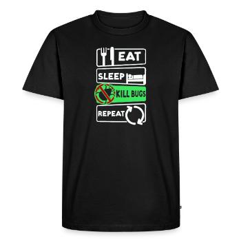Bug Exterminator Eat Sleep Repeat - Men's Premium Organic T-Shirt - black - Front - Nico (187cm)