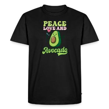 Avocat Paix Amour Et Avocat - T-shirt Premium bio Homme - noir - Devant - Nico (187cm)