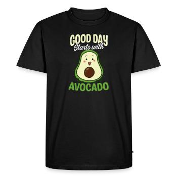 Avocat Bonne journée Commencez avec l’avocat - T-shirt Premium bio Homme - noir - Devant - Nico (187cm)