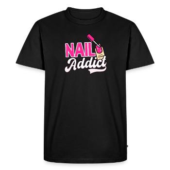 Nail Tech Accro aux ongles - T-shirt Premium bio Homme - noir - Devant - Nico (187cm)