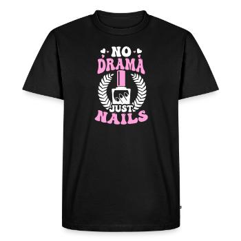 Nail Tech Pas de drame Juste des ongles - T-shirt Premium bio Homme - noir - Devant - Nico (187cm)