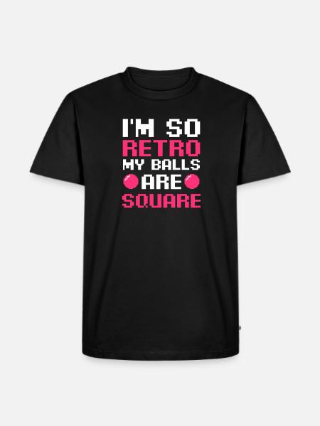EDM Rave Techno So Retro Meine Bälle sind quadratisch - Männer Premium Bio T-Shirt - Schwarz