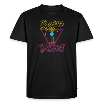 EDM Rave Techno 80s Retro Vibes - T-shirt Premium bio Homme - noir - Devant - Nico (187cm)