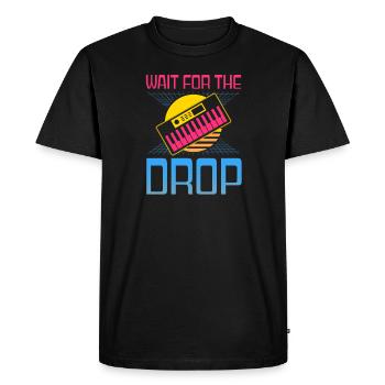 EDM Rave Techno 80s Wait For Drop - T-shirt Premium bio Homme - noir - Devant - Nico (187cm)