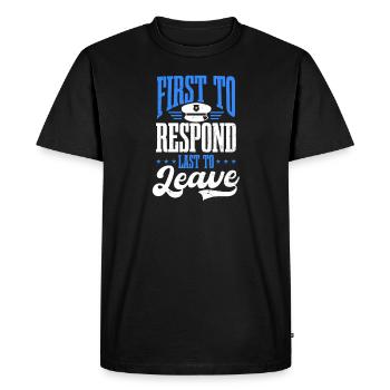 4th July Police Officer First Respond Last To - Men's Premium Organic T-Shirt - black - Front - Nico (187cm)
