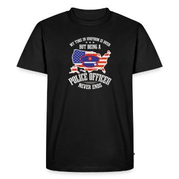 4th July Police Officer Time In Uniform Over - Men's Premium Organic T-Shirt - black - Front - Nico (187cm)