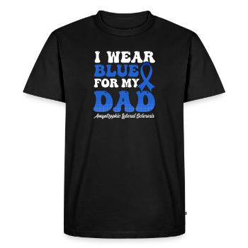Als Awarenesss Wear Blue For Dad - Men's Premium Organic T-Shirt - black - Front - Nico (187cm)