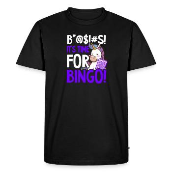 Bingo Queen B*@$!#s It's Time For Bingo - Men's Premium Organic T-Shirt - black - Front - Nico (187cm)