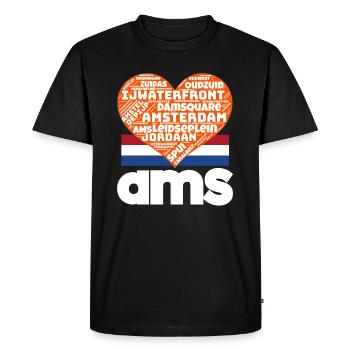 Amsterdam - T-shirt Premium bio Homme - noir - Devant - Nico (187cm)