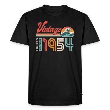 1954 Birthday Gift Born in 1954 - Men's Premium Organic T-Shirt - black - Front - Nico (187cm)