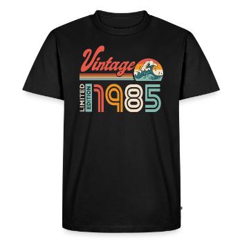 1985 Anniversaire Cadeau Né en 1985 - T-shirt Premium bio Homme - noir - Devant - Nico (187cm)