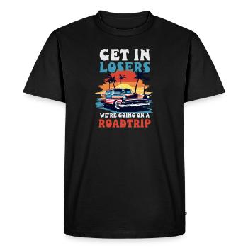Roadtrip Get In Going Roadtrip - T-shirt Premium bio Homme - noir - Devant - Nico (187cm)