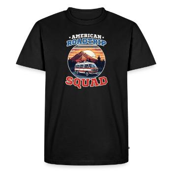 Roadtrip American Roadtrip Squad - T-shirt Premium bio Homme - noir - Devant - Nico (187cm)