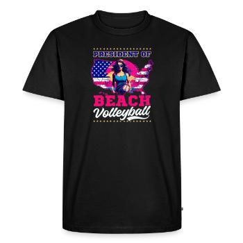 Volleyball de plage Président du volleyball de plage - T-shirt Premium bio Homme - noir - Devant - Nico (187cm)