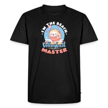Volleyball de plage Je suis le maître du volleyball de plage - T-shirt Premium bio Homme - noir - Devant - Nico (187cm)