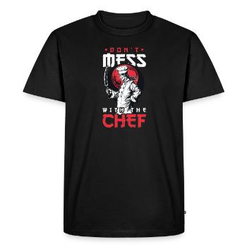Chef Knife Don't Mess With Chef - Men's Premium Organic T-Shirt - black - Front - Nico (187cm)