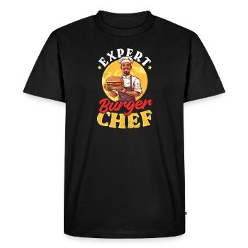 Chef Couteau Expert Burger Chef - T-shirt Premium bio Homme - noir - Devant - Nico (187cm)