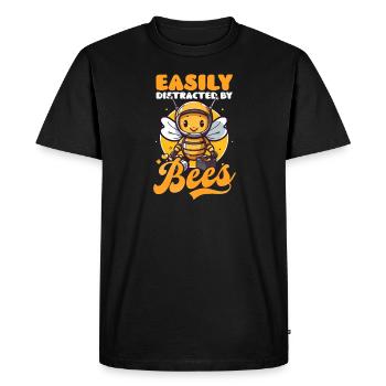 Beekeeper Distracted By Bees - Men's Premium Organic T-Shirt - black - Front - Nico (187cm)