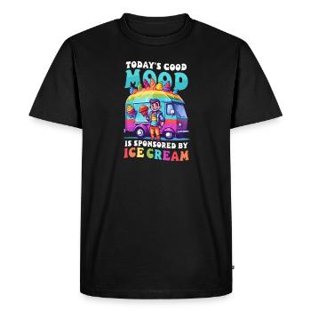 Vendeur de crème glacée Bonne humeur Sponsorisé par Ice Cream - T-shirt Premium bio Homme - noir - Devant - Nico (187cm)