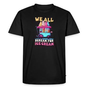 Vendeur de crème glacée All Scream For Ice Cream - T-shirt Premium bio Homme - noir - Devant - Nico (187cm)