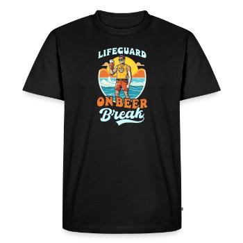 Sauveteur sauveteur pendant la pause bière - T-shirt Premium bio Homme - noir - Devant - Nico (187cm)
