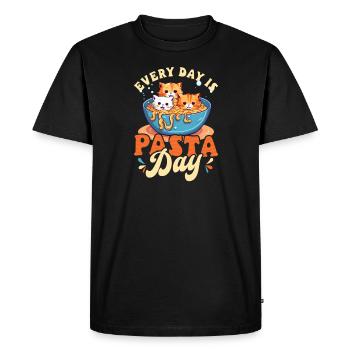 Pasta Lover Every Day Is Pasta Day - Men's Premium Organic T-Shirt - black - Front - Nico (187cm)