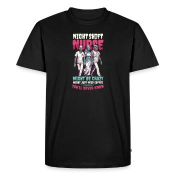 L’infirmière de nuit d’Halloween pourrait être folle - T-shirt Premium bio Homme - noir - Devant - Nico (187cm)