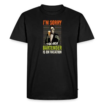 Halloween Barkeeper Désolé gentil Barman On - T-shirt Premium bio Homme - noir - Devant - Nico (187cm)
