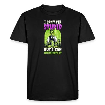 Halloween Barkeeper I Can Intoxicate - Men's Premium Organic T-Shirt - black - Front - Nico (187cm)