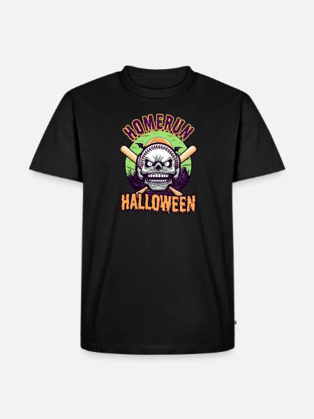 Baseball Halloween Homerun Baseball Skull - Men's Premium Organic T-Shirt - black