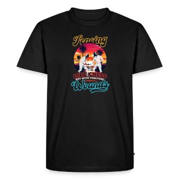 Escrime comme les échecs avec des blessures perforantes - T-shirt Premium bio Homme - noir - Devant - Nico (187cm)
