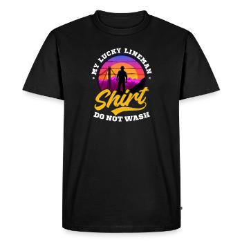 Bâton de monteur de lignes Lucky Lineman Outfit - T-shirt Premium bio Homme - noir - Devant - Nico (187cm)