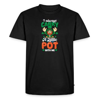 Drôle de la Saint-Patrick toujours porter petit pot - T-shirt Premium bio Homme - noir - Devant - Nico (187cm)