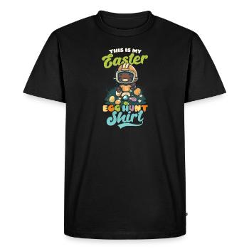 Football Pâques Pâques Chasse aux oeufs Tenue - T-shirt Premium bio Homme - noir - Devant - Nico (187cm)