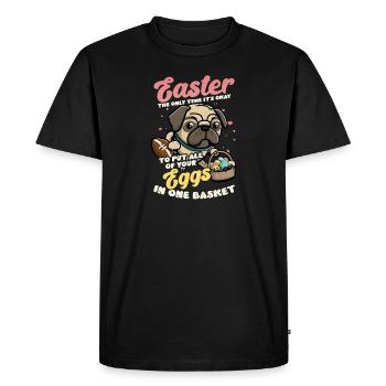 Football Easter All Eggs In One Basket - Men's Premium Organic T-Shirt - black - Front - Nico (187cm)