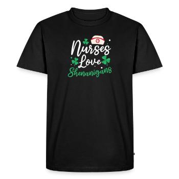 Les infirmières infirmières de la Saint-Patrick adorent les manigances - T-shirt Premium bio Homme - noir - Devant - Nico (187cm)