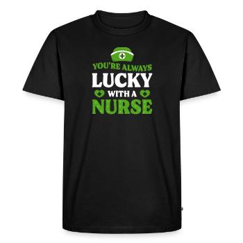 Infirmière de la Saint-Patrick toujours chanceuse avec un - T-shirt Premium bio Homme - noir - Devant - Nico (187cm)