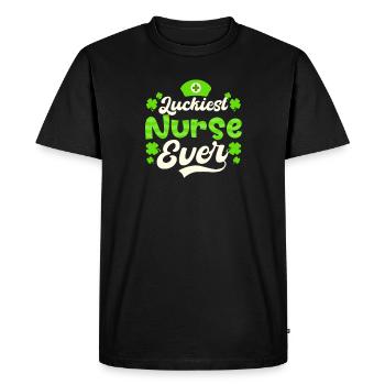 Infirmière de la Saint-Patrick L’infirmière la plus chanceuse de tous les temps - T-shirt Premium bio Homme - noir - Devant - Nico (187cm)