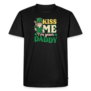 St Patricks Day infirmière m’embrasse, je suis papa - T-shirt Premium bio Homme - noir - Devant - Nico (187cm)