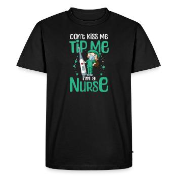 St Patricks Day infirmière Tip Me Je suis infirmière - T-shirt Premium bio Homme - noir - Devant - Nico (187cm)